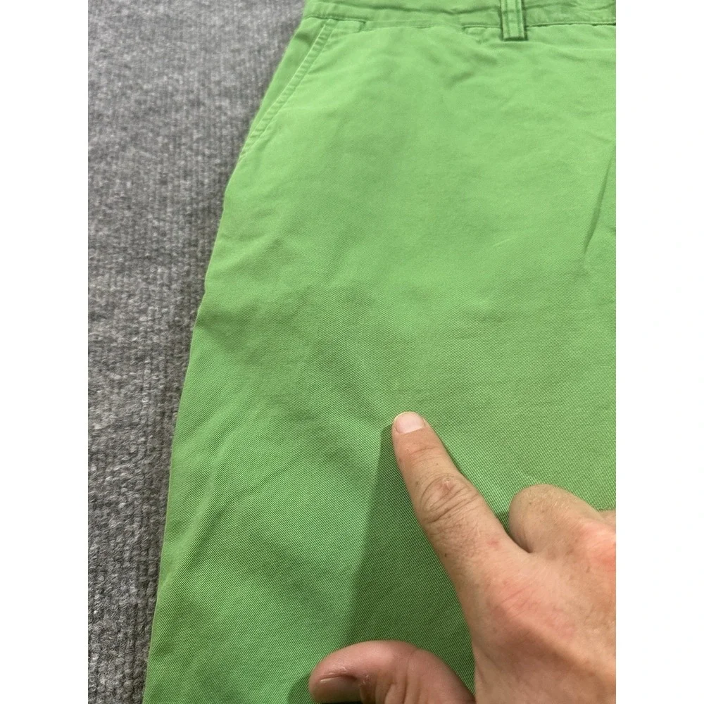 VTG Polo Ralph Lauren Green Chino Shorts Cotton Sz 34 Mens Golf Flat Front